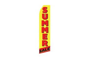 sale feather flag that says summer sale