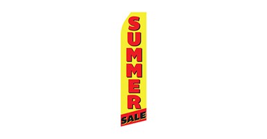 sale feather flag that says summer sale