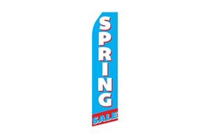 blue sale feather flag that says spring sale