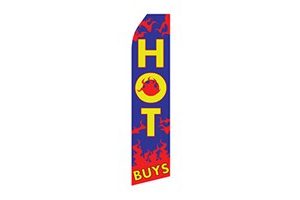 sale feather flag that says hot buys