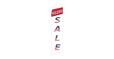 sale feather flag that says holiday sale