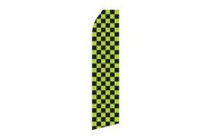 black and green checkerboard feather flag