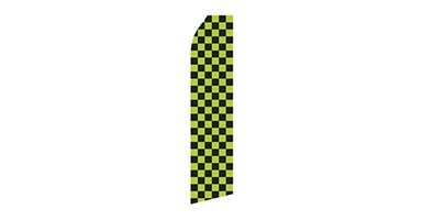 black and green checkerboard feather flag