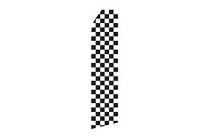 black and white checkerboard feather flag