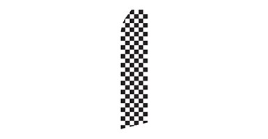 black and white checkerboard feather flag