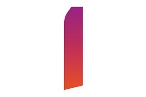 gradient feather flag in purple, pink, orange and red