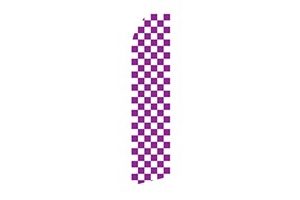 purple and white checkerboard feather flag