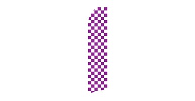 purple and white checkerboard feather flag