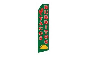 restaurant feather flag that says burritos
