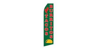 restaurant feather flag that says burritos