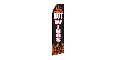 restaurant feather flag that says hot wings