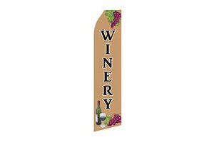 restaurant feather flag that says winery