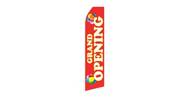 feather flag that says grand opening