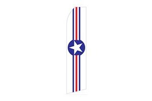 red, white and blue stripe military feather flag