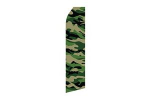 Dark Green Military feather flag with camouflage pattern