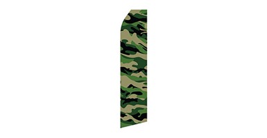 Dark Green Military feather flag with camouflage pattern
