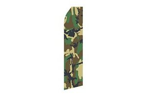 Green Military feather flag with camouflage pattern