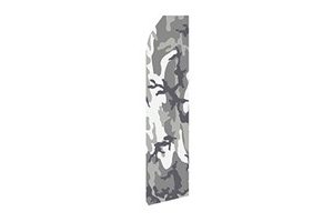 Gray Military feather flag with camouflage pattern