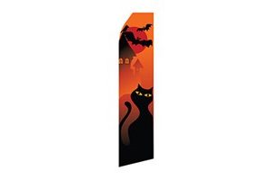 black cat feather flag for halloween