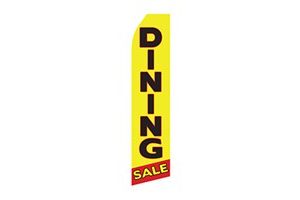 vibrant furniture feather flag that says dining sale