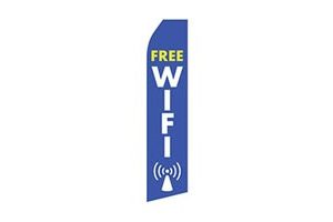 business stock feather flag that says free wifi