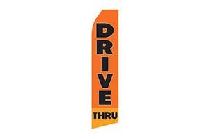 business stock feather flag that says drive thru