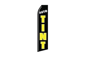 automotive feather flag that says auto tint