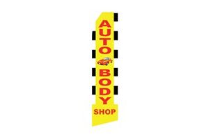 automotive feather flag that says auto body shop
