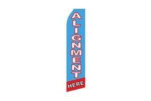 automotive feather flag that says alignment