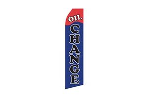 automotive feather flag that says oil change