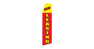 automotive feather flag that says now leasing