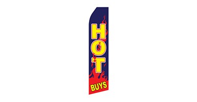 automotive feather flag that says hot buys